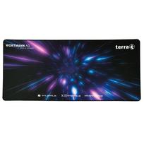 TERRA pelės kilimėlis XXL PURE žaidimams juoda/purple juodas apvadas; 900 x 400 x 3 mm