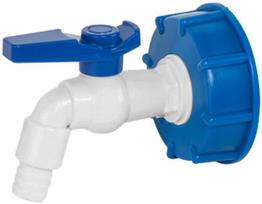 IBC rinkinys - S60x6 adapteris su 3/4'' PVC čiaupu su 1/2'' žarnos jungtimi