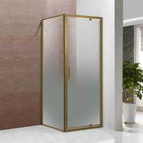 Dušo kabina Toscana Gold 90X90X195,  Easy Clean stiklas 6mm su matiniu dizainu, šlifuoto aukso profilis, dešinėje pusėje