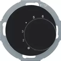 Hager WLN5026BG Temperatūros reguliatorius su perjungimo kontaktu ir serijiniu jungikliu R.classic juodas