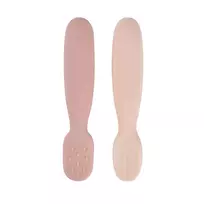 Beaba 2 vienetų silikoninių pirmųjų šaukštelių ir dantukų dildymo rinkinys Cotton Candy/Sorbet