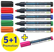 Schneider Maxx 290 Whiteboard ir Flipchart žymeklių rinkinys 6 spalvų 2,0 - 3,0 mm