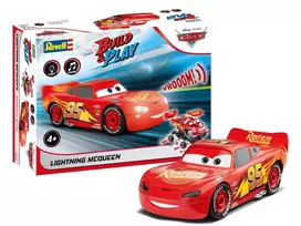 Revell Build & Play Disney Pixar Cars Lightning McQueen Vehicle with Light & Sound, 1:20 Scale, Snap-Together Model Kit