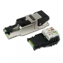 Telegärtner RJ45 Connector MFP8 Cat.6a (Deep), T568A Pre-Assembled Dust Cap, Robust Die-Cast Zinc Housing - 1 Piece (J00026A2004)