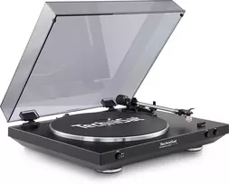 TechniSat TechniPlayer LP 200 Patefonas - Juodas/Sidabrinis - Pavaros Diržas - 33/45/78 aps./min. - USB Skaitmeninimas - RCA Išvestis