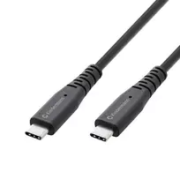Kindermann USB 4.0 laidas 2m USB-C į USB-C – duomenų, vaizdo ir įkrovimo laidas, juodas