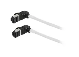 Synergy21 Patch Cable RJ45, CAT6A 500MHz, 0,15m, White, S/FTP, Slimline Round d=4,5mm, TPE/LSZH (Superflex), AWG28, with CAT7 Raw Connector, Rotatable Plug