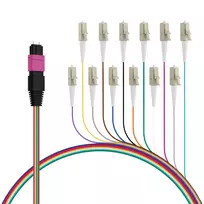 EFB ELEKTRONIK MPO-PLUS(M)-LC Fanout Cable OM4 12 Fibers Type B LSZH Heather Violet 0,4m
