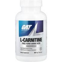GAT, L-karnitinas, 60 vegetariškų kapsulių (500 mg vienoje kapsulėje)