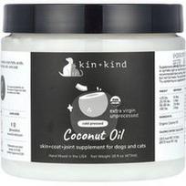 Kin+Kind, Šalto spaudimo kokosų aliejus, šunims ir katėms, 473 ml (16 skysčio uncijų)