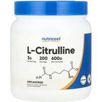 Nutricost, L-citrulinas, be skonio, 600 g (1,3 svaro)