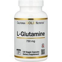 California Gold Nutrition, L-glutaminas, AjiPure®, 750 mg, 120 vegetariškų kapsulių