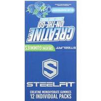 SteelFit, „Creatine On-The-Go™“, kreatino monohidrato guminukai, mėlynųjų aviečių skonio, 12 pakelių po 22 g (0,8 uncijos)