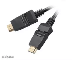 Akasa HDMI 2m laidas - High Speed su Ethernet, 4K @ 30Hz, auksu padengtas, juodas