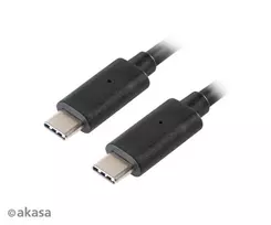 Akasa AK-CBUB26-10BK USB-C į USB-C laidas 1m - USB 3.2 Gen 2 - 10Gbps - 100W PD - Juoda