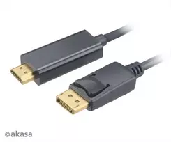 Akasa 4K@60Hz DisplayPort į HDMI aktyvus adapterio kabelis 1,8 m juodas