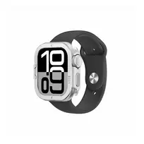 AMAZINGTHING Titan Pro metalinis dėklas, skirta Apple Watch 11 46mm, aliuminis, sidabrinis