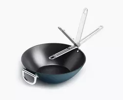 Joseph Joseph Space Folding Handle Ceramic Non-Stick Wok 32 cm Blue