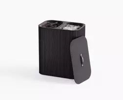 Joseph Joseph Tota Twin Luxe 90L skalbinių rūšiuoklis, juodas