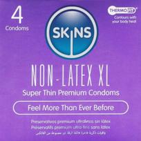 SKINS prezervatyvai be latekso XL, 4 vnt.