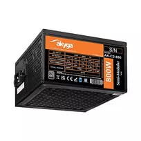 AKYGA maitinimo blokas ATX 800W AK-C2-800 pusiau modulinis P4+4 2x PCI-E 6+2 pin 6x SATA 3x Molex ventiliatorius 12cm