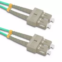 Qoltec SC/UPC į SC/UPC Duplex daugiamodis OM4 šviesolaidinis jungiamasis laidas, 5 m, aqua