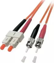 EFB Elektronik ECOFIBER Šviesolaidinis Laidas ST-ST Duplex OM2 1m Oranžinis LSZH