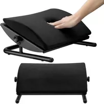 MOZOS FS3 Ergonomic Office Footrest, Black, Height Adjustable 110-170 mm, Tilt up to 30°, Non-Slip Surface