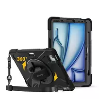 Crong Defender Plus Dėklas, skirtas iPad Air 11 inch M3 (2025) / M2 (2024), juodas