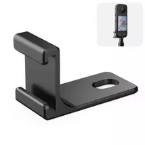 PULUZ 1/4 inch Adapter Mount Bracket for Insta360 X5/X4/X3/One X2 - Black Aluminum Alloy Cold Shoe