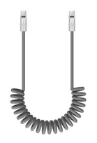 Newell USB-C į USB-C laidas 100W, 1,5m, silikoninis, spiralinis, pilkas