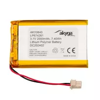 Akyga AKY0640 LP674261 Li-Po akumuliatorius 3,7 V 2000 mAh, PCM, Molex 5264 2 kontaktų, 50 mm
