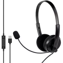 MOZOS MTX1091ECO Wired On-Ear Headset with Microphone USB-A