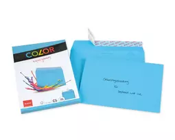 ELCO Color vokas C5 (162 x 229 mm), be langelio, su lipnia juostele, 100 g/m², intensyviai mėlyna, 25 vnt. (74618.32)