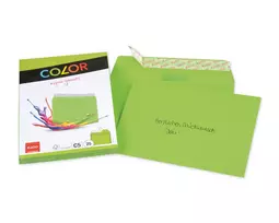ELCO Color vokas C5 (162 x 229 mm), be langelio, su lipnia juostele, 100 g/m², žalia, 25 vnt. (74618.62)