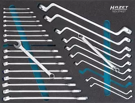 HAZET 163-374/27 Kombinuotų raktų rinkinys, metrinis, 27 vnt., 6-32 mm, chromvanadis, 12-kampis žiedas, DIN 3113