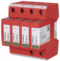 DEHNguard DG M TNS 275 FM 2 tipo apsaugos nuo viršįtampių įtaisas, 4 polių, 275 V AC, 40 kA, IP20, DIN bėgelis