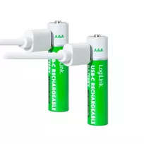 LogiLink LR03RCB2 USB-C įkraunamos AAA ličio jonų baterijos, 1,5 V, 2 vnt.