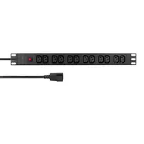 LogiLink PDU12A1 19 colių 1U stovo PDU 12x IEC C13 lizdų 10A su apsauga nuo perkrovų