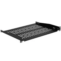 EFB Elektronik 19 inch 1U fiksuota lentyna stelažui, 350 mm gylio, 10 kg apkrova, juoda RAL 9005