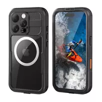 Crong Seal Cover vandeniui atsparus dėklas IP68, skirtas iPhone 16 Pro (juodas)