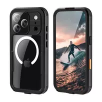 Crong Seal Cover IP68 vandeniui atsparus dėklas, skirtas iPhone 17 Pro (juodas)