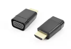 Accura HDMI į VGA adapteris su garsu, vyriškas į moterišką, 1080p, juodas