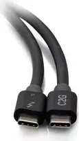 C2G 2,5 pėdų Thunderbolt 4 USB-C laidas - 40Gbps, 100W PD, 8K, juodas