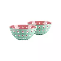 Guzzini Le Murrine 2 dubenėlių rinkinys 12 cm, matcha žalia/balta/mauve