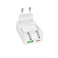 SBS TETRGANUSBTCFOLD20W 20W GaN USB-C sulankstomas sieninis įkroviklis, baltas