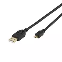 Vivanco VVITUSBAMICB10MK USB 2.0 Type-A į Micro-B laidas, 1 m, juodas