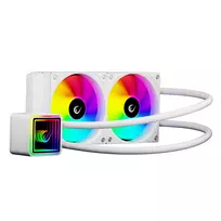 Rampage INFINITE V240 White 240 mm ARGB AIO skysčio aušintuvas su temperatūros ekranu
