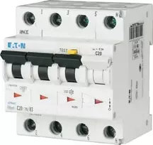 Eaton FRBM4-C32/3N/003-A RCBO, 4 polių (3P+N), 32 A, 30 mA, A tipo, C kreivė, 6 kA