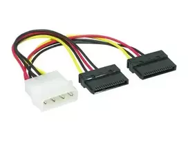 EXSYS SATA maitinimo Y-kabelis 4-Pin Molex į 2x 15-Pin SATA, 15cm EX-K3611